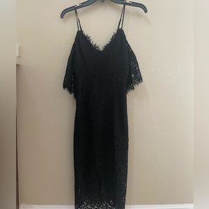 Black off the shoulder dress, lace